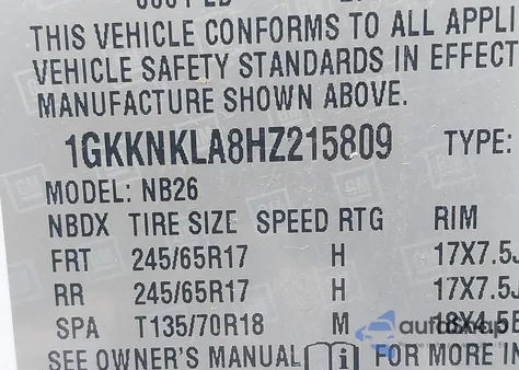 2017 GMC Acadia Sle-1 из США, поврежденный, VIN 1GKKNKLA8HZ215809